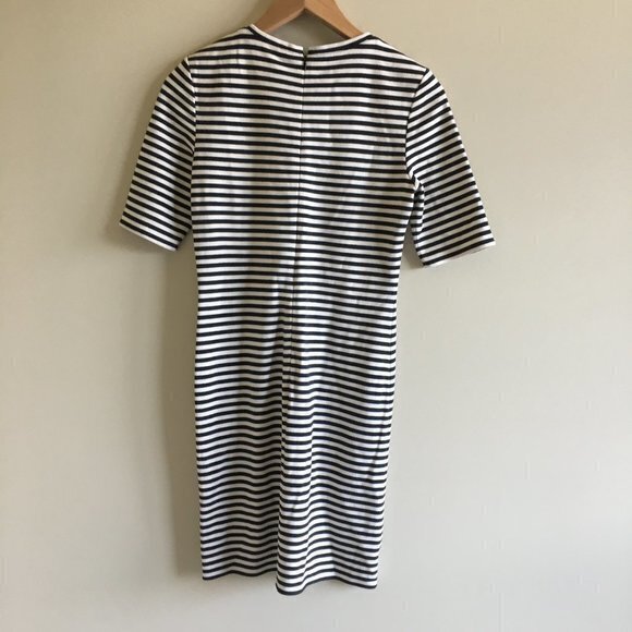 Tibi Striped Knit Shift Dress Cotton Short Sleeve - Picture 3 of 7